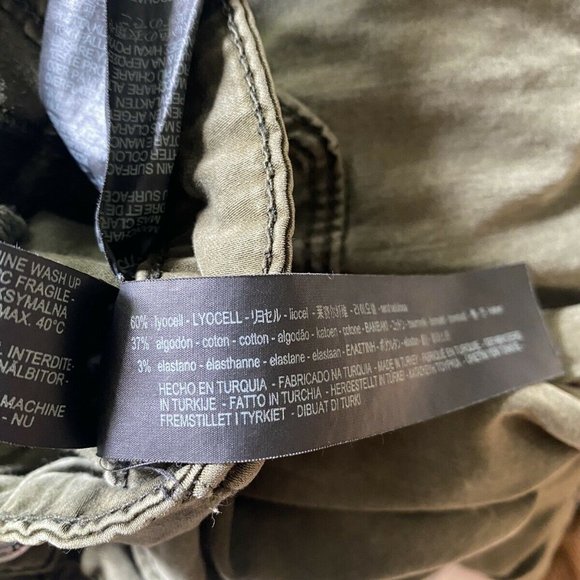 Zara  woman lyocel blend army green skinny pants - Picture 10 of 10